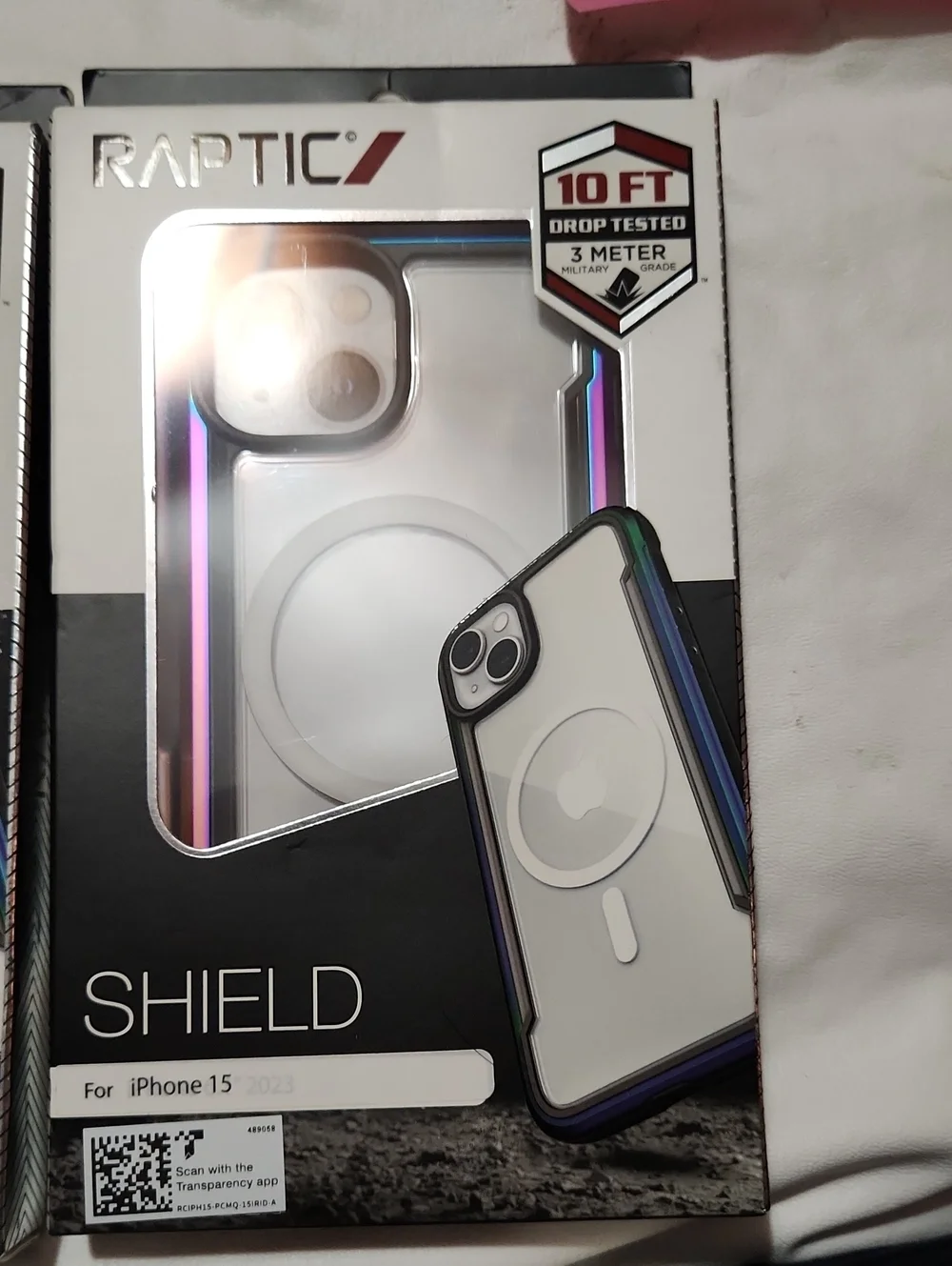 Shield Clear MagSafe-Compatible Case for iPhone 15 in Iridescent Black